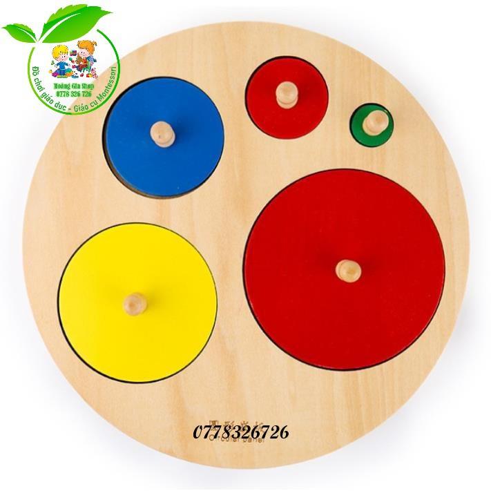 Bảng ghép 5 núm hình tròn to nhỏ