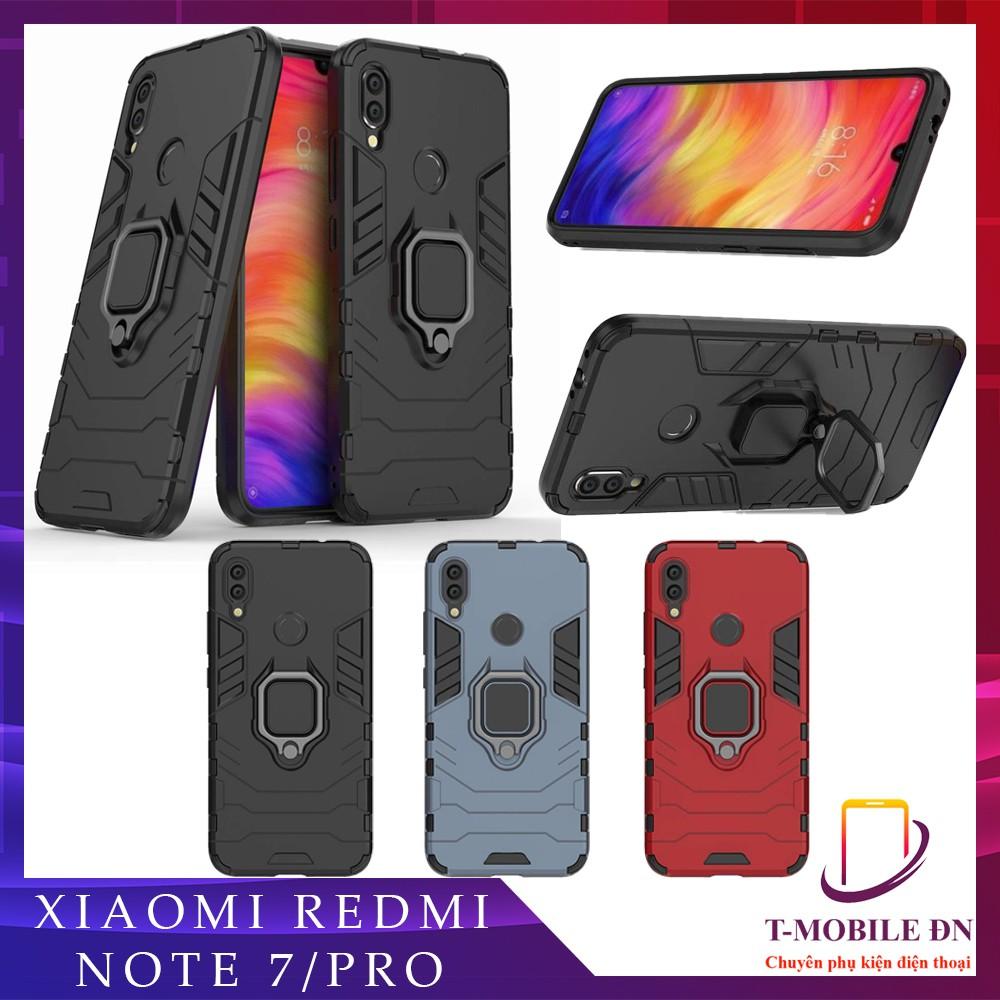 Ốp lưng cho Xiaomi Redmi Note 7 Pro iron man chống sốc kèm nhẫn xoay chống xem video bảo vệ camera
