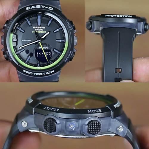 Đồng Hồ Nữ Casio Baby G BGS-100-1ADR Dây Nhựa Đen - Dòng Dành Cho Chạy Bộ