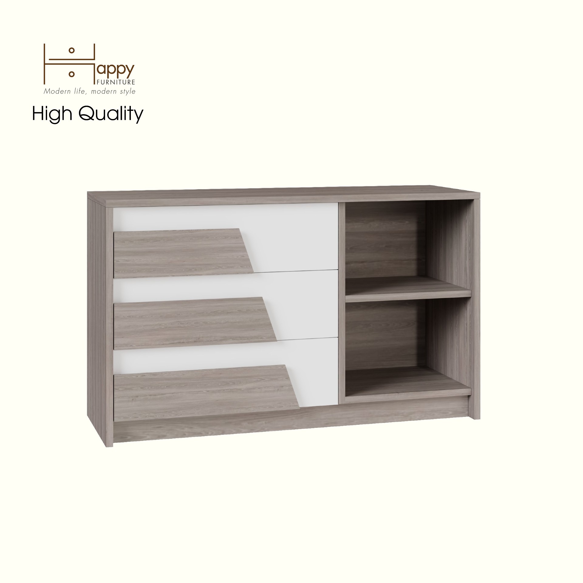 [Happy Home Furniture] PONIX, Tủ lưu trữ 3 ngăn kéo, 96cm x 32cm x 58cm ( DxRxC), THK_115