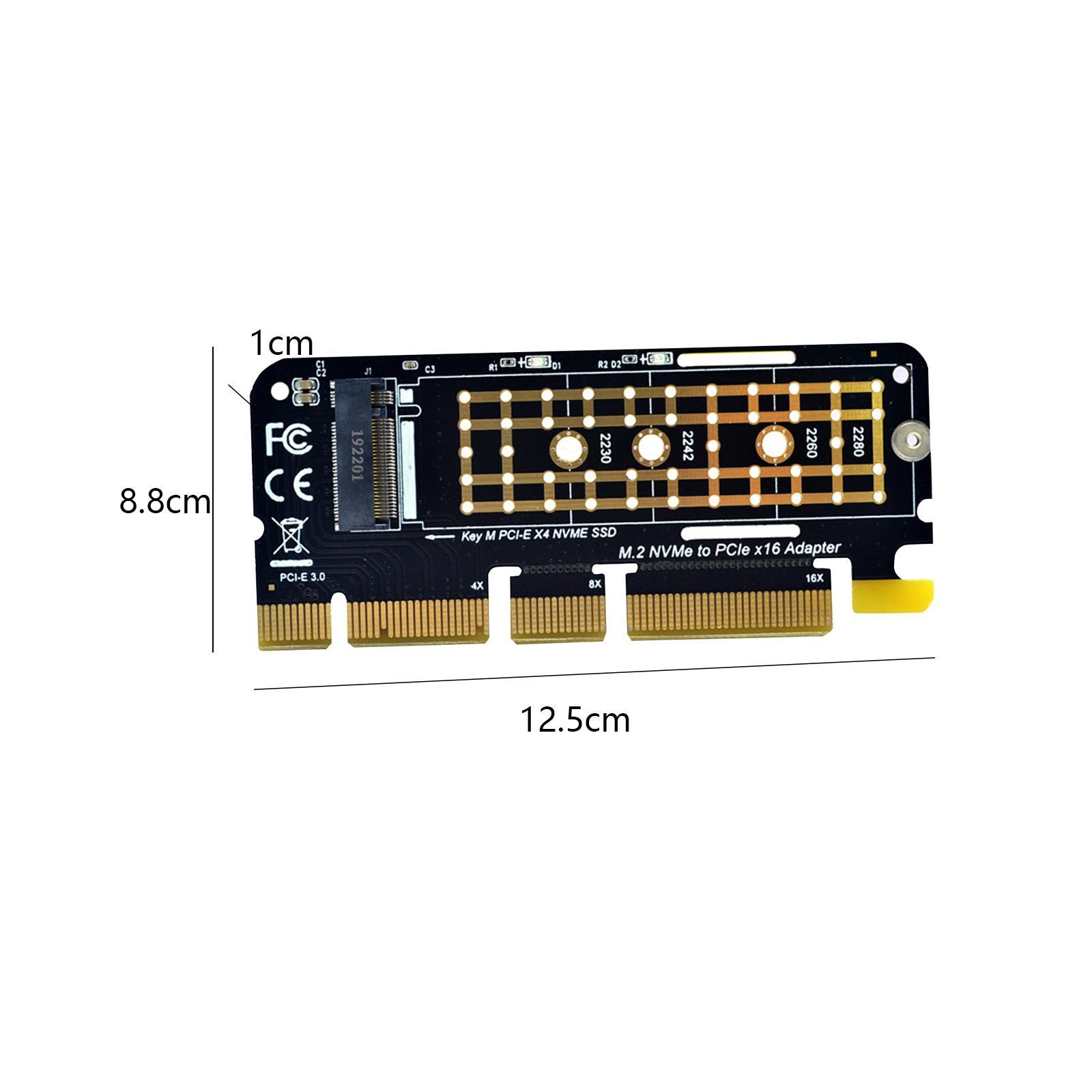 M.2 SSD M Key -e 3.0 x16 Expansion Card, Support 2280, 2260, 2242, 2230, Low Profile  M.2 SSD to PCIe x16/x8/x4 for SM951 PM961
