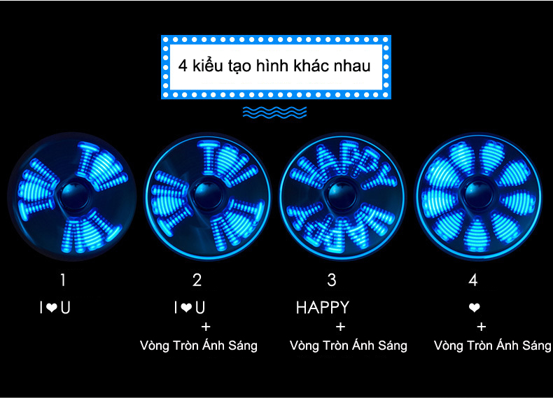 Con quay Spinner đèn led chạy chữ I LOVE YOU siêu xinh