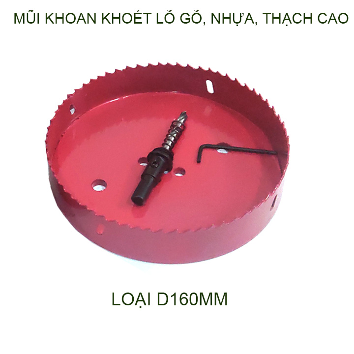 Mũi khoan khoét lỗ gỗ, nhựa, thạch cao đường kính lớn D150-200mm tùy chọn