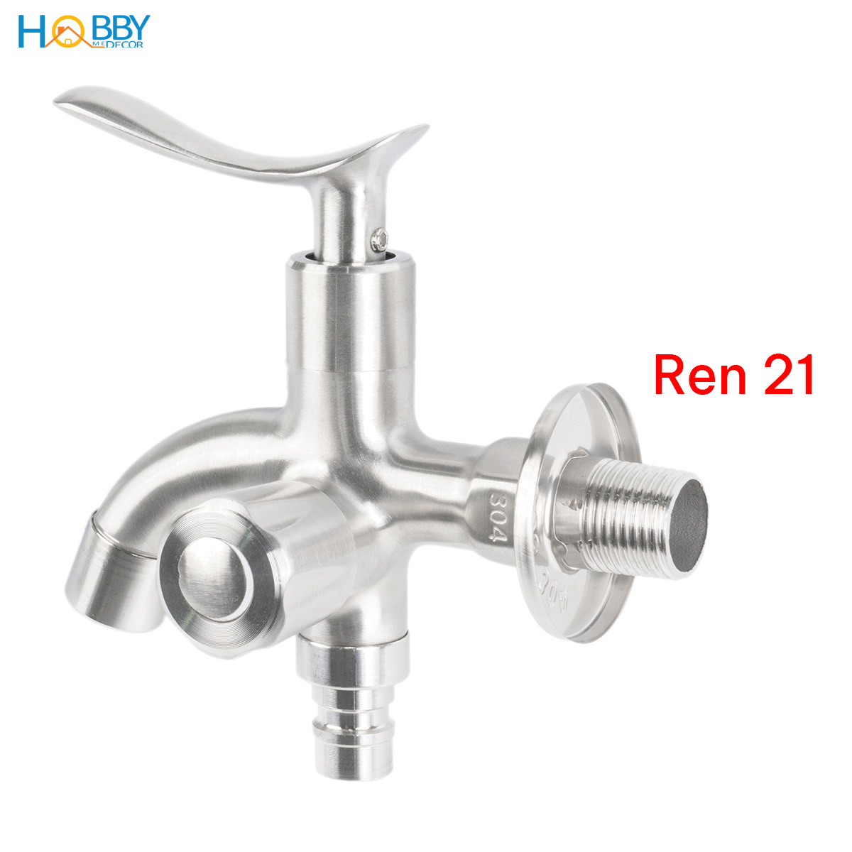 Củ sen lạnh đa năng 2 van xả inox 304 xước Hobby home decor CS4 ren 21