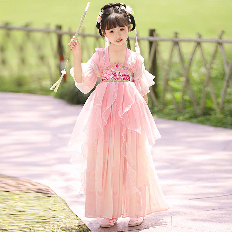 Đầm váy công chúa cổ trang hanfu hán phục cho bé gái diện lễ tết trung thu biểu diễn múa 100-170 hàng Quảng Châu