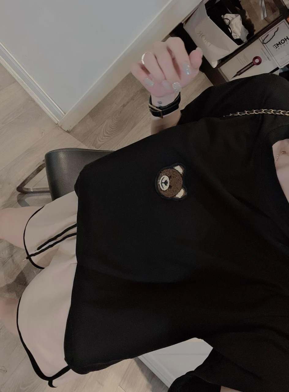 Set Bộ Thun Nữ Thêu Hình Gấu Siêu Cute Tôn Dáng