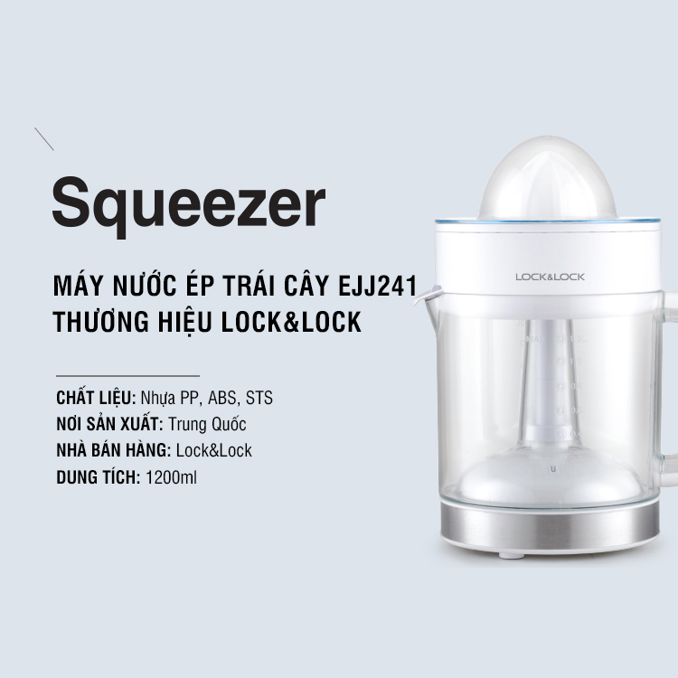Máy Vắt Cam Lock&amp;Lock EJJ241 (40W - 1.2 Lít) - Hàng chính hãng