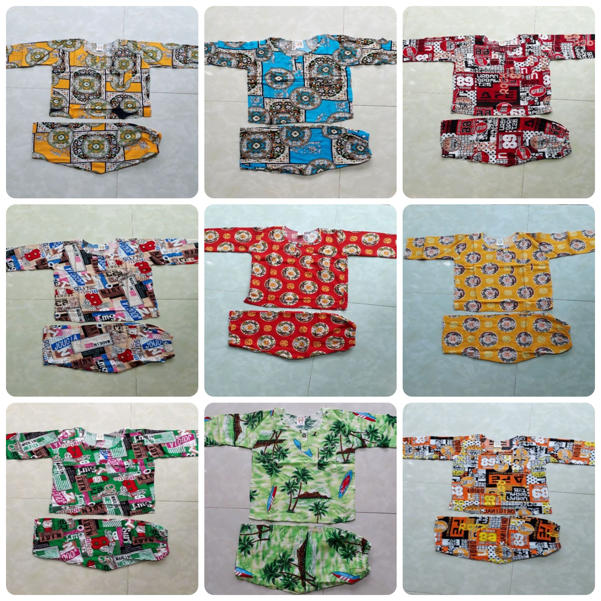 Bộ Tone quần dài tay dài cho bé trai 5-13kg