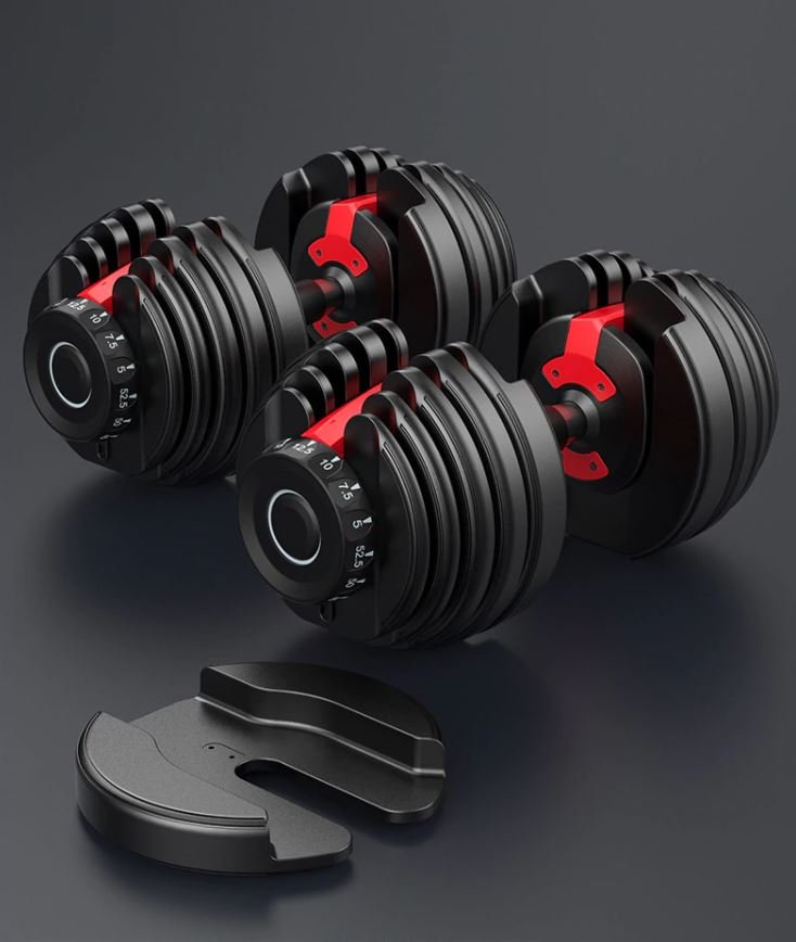 Một Bộ 2 Tạ Tay 48kg ,mỗi bên 24kg Điều Chỉnh Khóa Số Tự Động Loại Cao Cấp Có Khay đựng