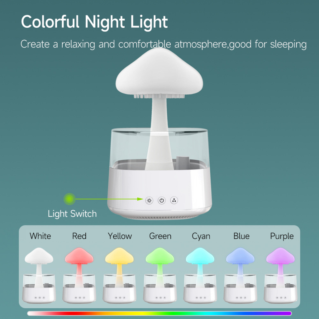 Máy Phun Sương Tạo Ẩm Xiaomi Youpin Có Đèn Ban Đêm Nhiều Màu Sắc Âm Thanh Hỗ Trợ Giấc Ngủ Hàng nhập khẩu