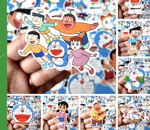 Set 60 Sticker Doraemon có ép lụa