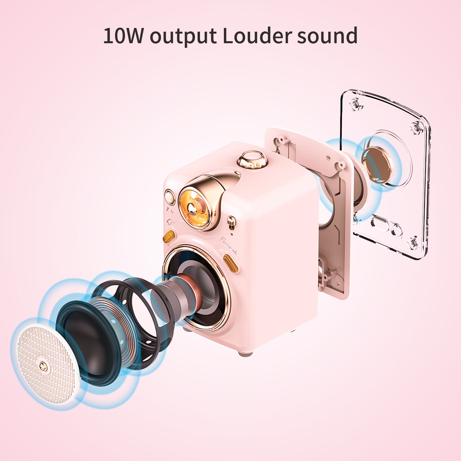 Loa Bluetooth Divoom Fairy-Ok công suất 10W kết hợp micro karaoke đa năng - Hàng chính hãng