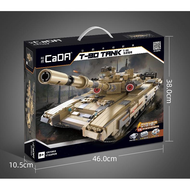 Đồ Chơi Lắp Ráp Kiểu Lego Mô Hình Xe Tăng Điều Khiển RC T90 ARMY TANK CaDA C61003 Với 1722 Mảnh Ghép - Chạy Bằng Động Cơ