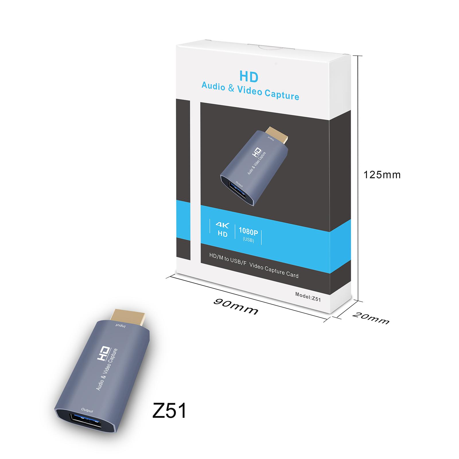 Audio Capture Cards 4K HDMI to USB HD for Gaming Streaming Live Broadcasting