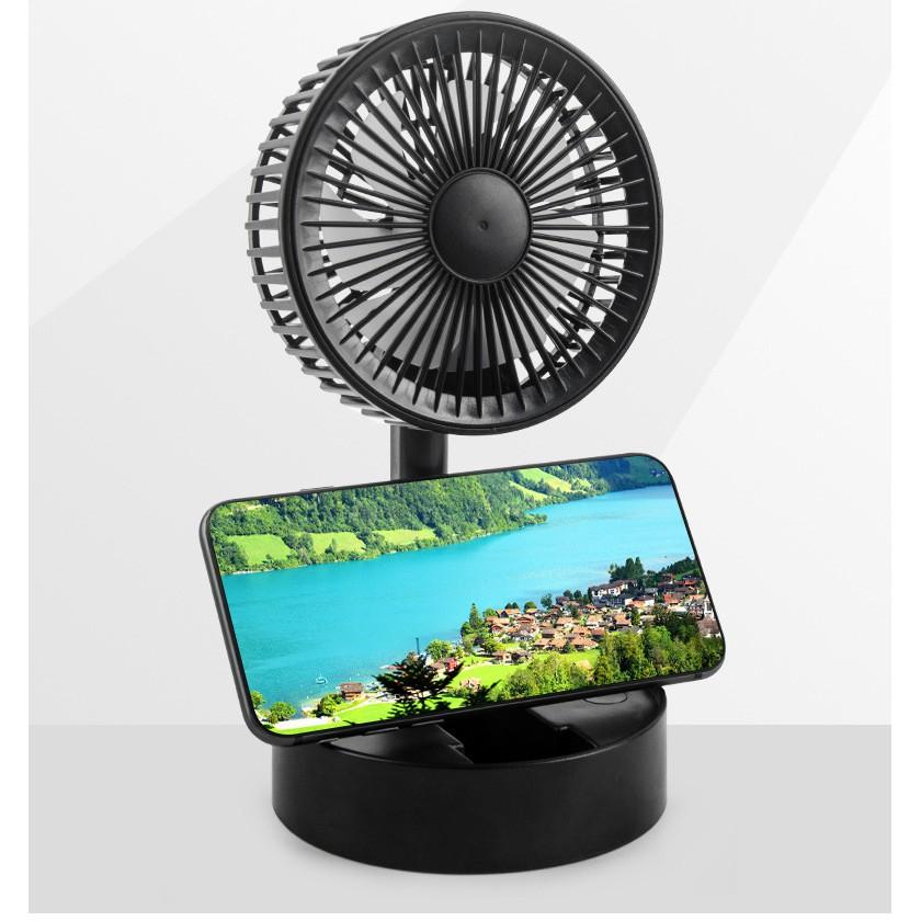 Quạt Tích Điện Mini Quạt Để Bàn Gấp Gọn Tiện Dụng 3 Cấp Độ , Siêu Mát- Sạc USB Fan A9