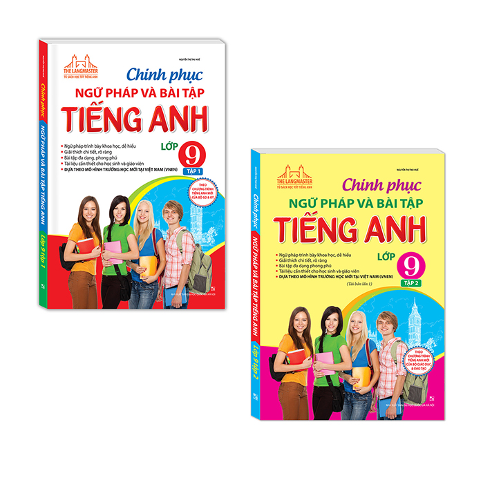 Combo 2 cuốn: Chinh phục ngữ pháp và bài tập tiếng Anh lớp 9 tập 1 + Tập 2
