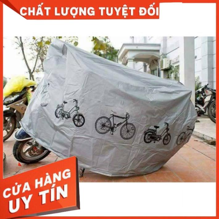 SIÊU SALE Bạt phủ xe máy, xe đạp loại dày màu ghi GK1