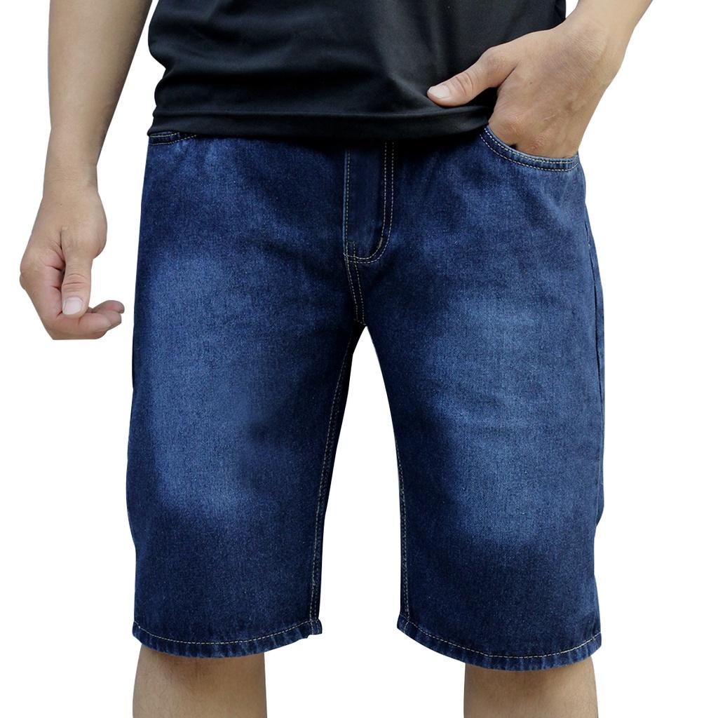 Quần Short Jean Nam Andromeda Phom Đứng Wash Nhẹ Vải Dày Không Ra Màu