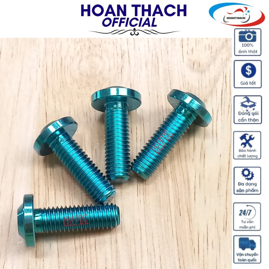 Ốc Gr5 8L25 Đầu Dù Mỏng Xanh Lục Bảo Dùng cho nhiều dòng xe SP012454 (giá 1 con)