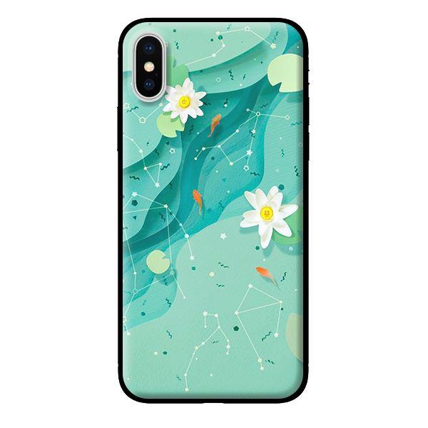 Ốp in cho iPhone X Họa Tiết Nền Xanh - Hàng chính hãng