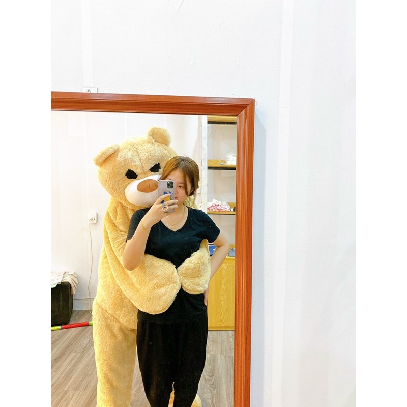 Mascot hoá trang gấu màu kem