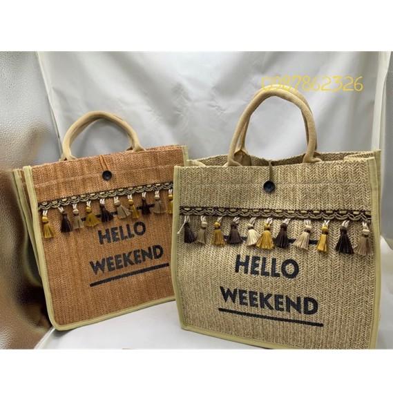 Túi Cói Merci Siêu Hot Hit dùng đi biển, đi shopping cỡ 35*36 cm