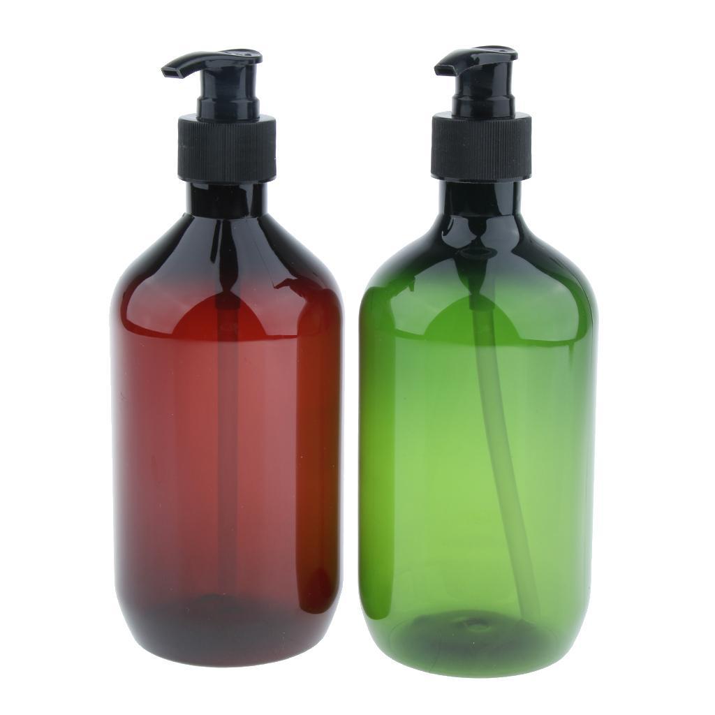 4 Pieces 500ml Refillable Pump Bottle Empty Shampoo Dispensing Container