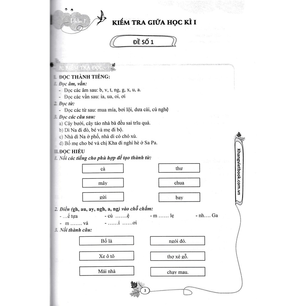Sách - 100 Đề Kiểm Tra Tiếng Việt Lớp 1 Tập 1