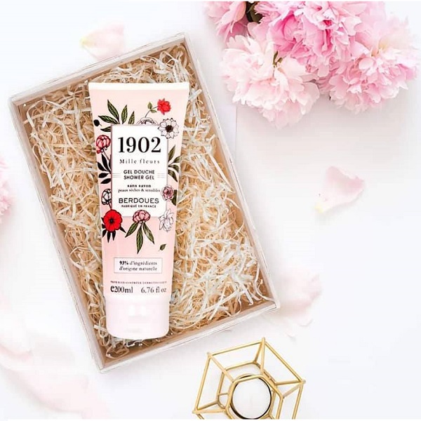 Sữa tắm hương nước hoa pháp - Berdoues1902 miller fleurs Shower Gel 200ml + Tặng kèm 1 mặt nạ sủi bọt thải độc da S:um 37 Đen