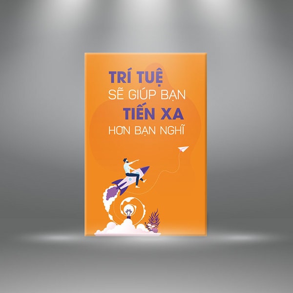 Tranh cổ động “Trí tuệ sẽ giúp bạn tiến xa hơn bạn nghĩ” | Tranh tạo động lực W3044 Canvas có viền - khổ đứng