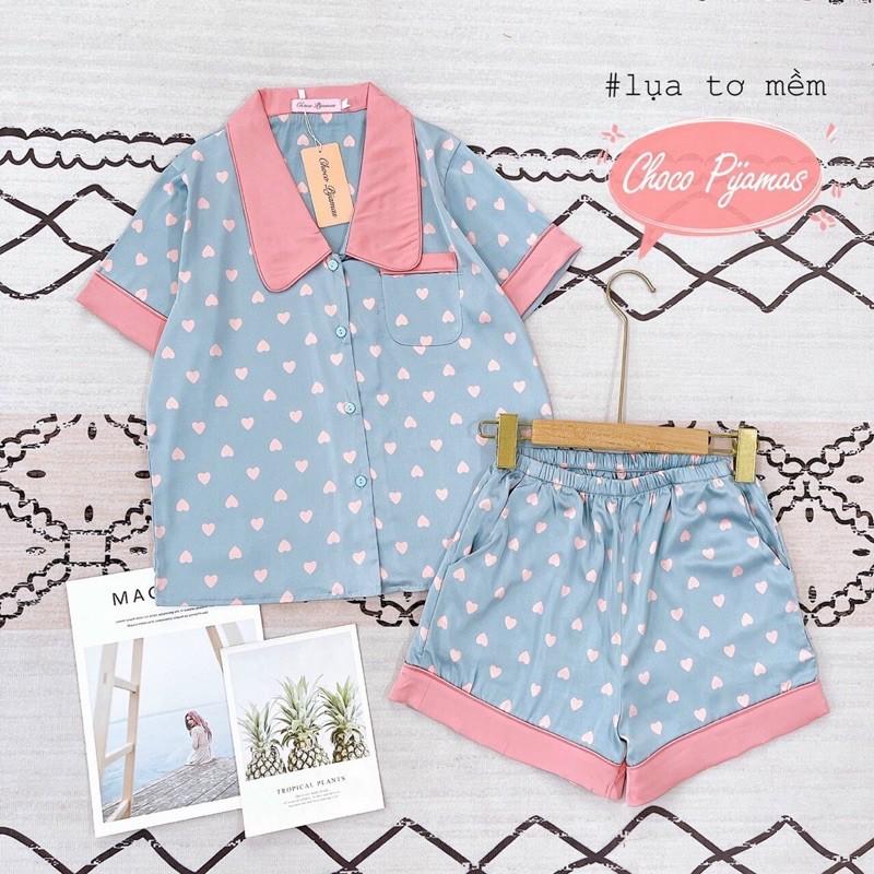 Đồ bộ Choco Pijama - Bộ ngủ lụa cao cấp đùi cộc chất siêu mát siêu mềm
