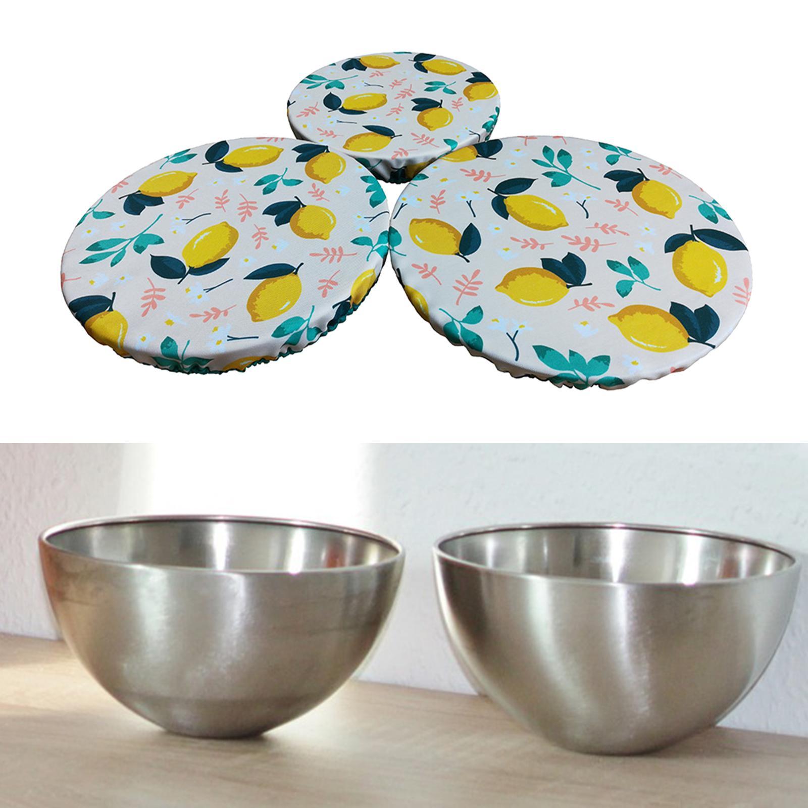 3Pcs Food Bowl Cover Stretch Lids Wrap Bowl Covers Food Storage Bowl Cover
