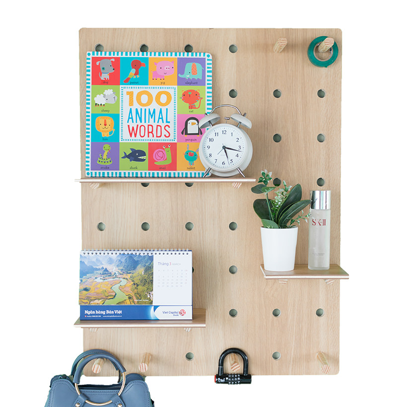 Bảng trang trí Pegboard Gỗ 80x60cm