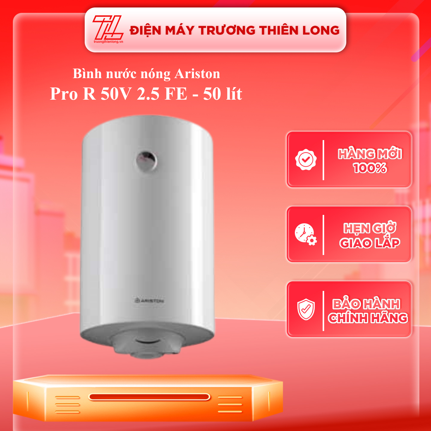 PRO R 50 V 2.5 FE - Bình nước nóng Ariston Pro R 50V 2.5 FE - 50 lít - Hàng Chính Hãng