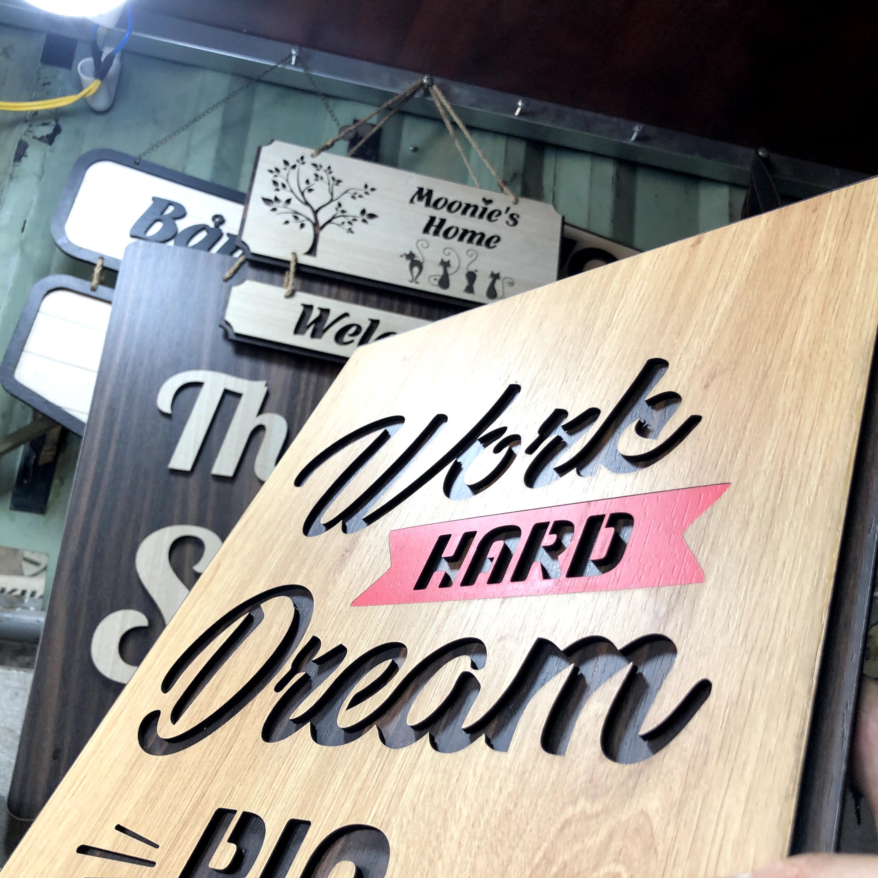 Motivational inspirational painting TBIG075: Work Hard Dream Big