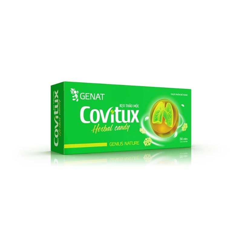 Kẹo thảo mộc Covitux (hộp 10 viên) - Genat - Tinh hoa thiên nhiên