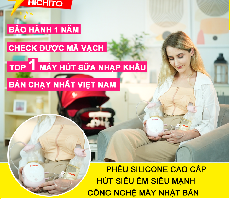 Máy hút sữa hichito phiên bản hoa anh đào phễu silicone, bình PPSU 180ml, có massage/kích thích (5 cấp) hút chuyên sâu 9 cấp tích pin sạc 2000mAh