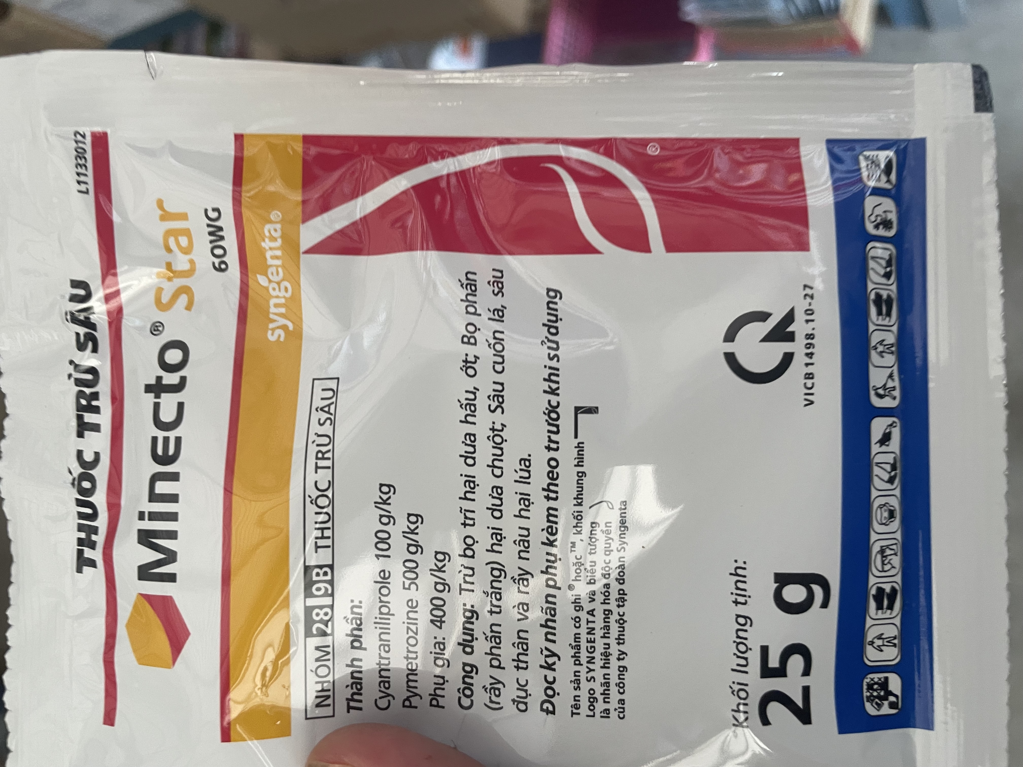 Thuốc trừ sâu Minecto Star 60WG Syngenta Đặc trị bọ trĩ trên dưa hấu và ớt; rầy phấn trắng trên dưa chuột; sâu cuốn lá, sâu đục thân và rầy nâu trên lúa