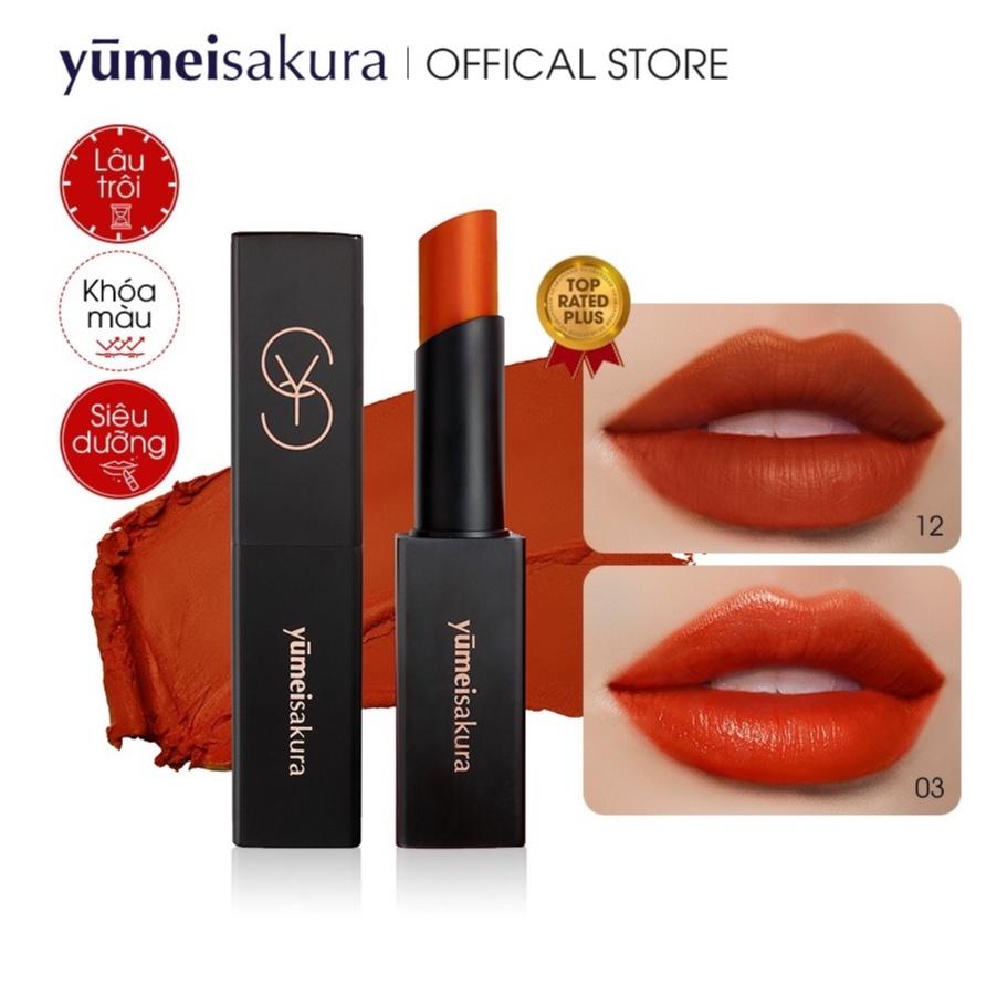 Son Lì Mịn Yumeisakura Matte Revolution Siêu Dưỡng màu Cam Cháy YMS12 3.5gr