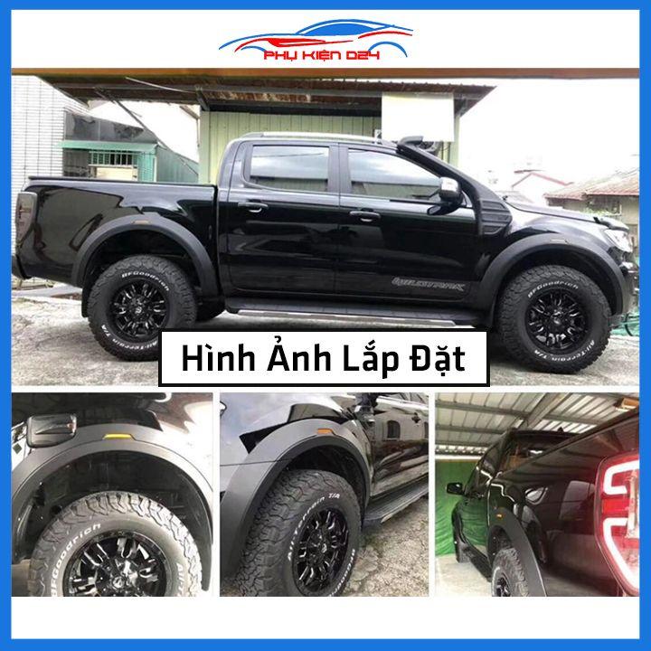 Bộ ốp cua lốp xe ô tô Ranger Led Biturbo 2015-2016-2017-2018-2019-2020 trang trí bảo vệ lốp xe