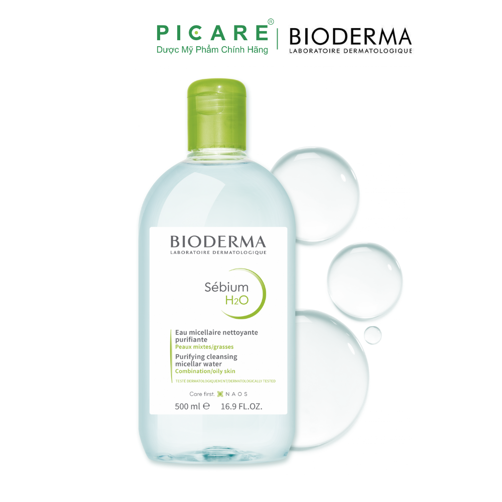 Nước tẩy trang dành cho da dầu, da mụn BIODERMA Sébium H2O 500ml