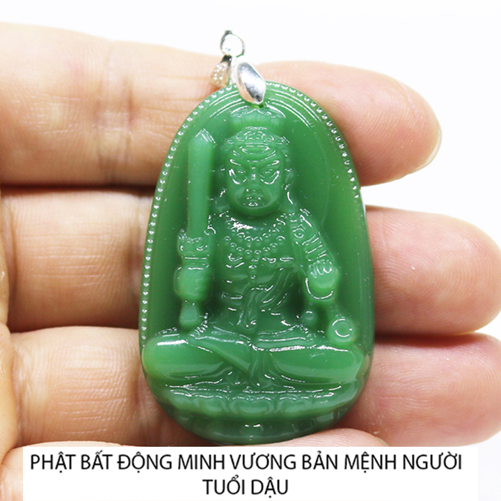 Mặt dây chuyền phật Hư Không Tạng Bồ Tát màu xanh - Phật bản mệnh người tuổi Sửu, Tuổi Dần