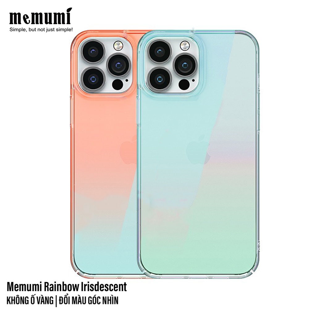 Ốp lưng chống sốc đổi màu cho iPhone 13 hiệu Memumi Rainbow Iridescent Case thiết kế mặt lưng đổi màu theo góc nhìn, chống sốc cực tốt, chất liệu cao cấp - hàng nhập khẩu