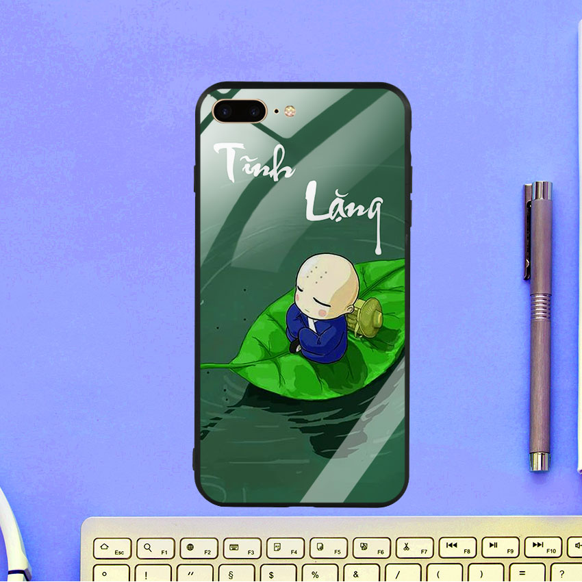 Ốp Lưng Kính Cường Lực cho điện thoại Iphone 7 Plus / 8 Plus - Tĩnh Lặng