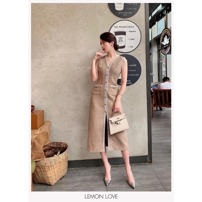 Đầm tweed dáng dài LemonLove