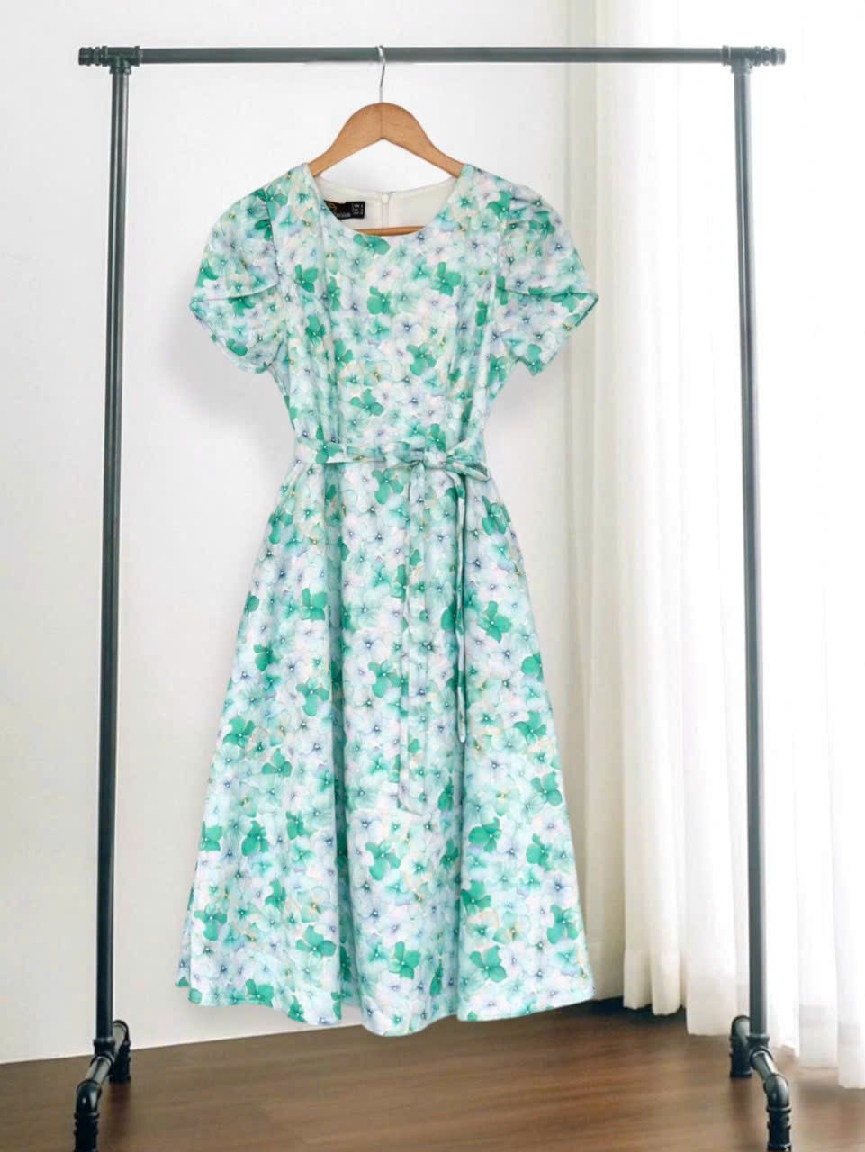 Đầm công sở cao cấp in hoa