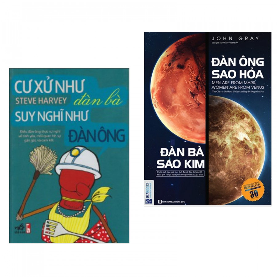 Combo người phụ nữ mong muốn : Cư xử như đàn bà suy nghĩ như đàn ông + Đàn ông sao hỏa đàn bà sao kim- Tặng kèm bookmark Happy Life