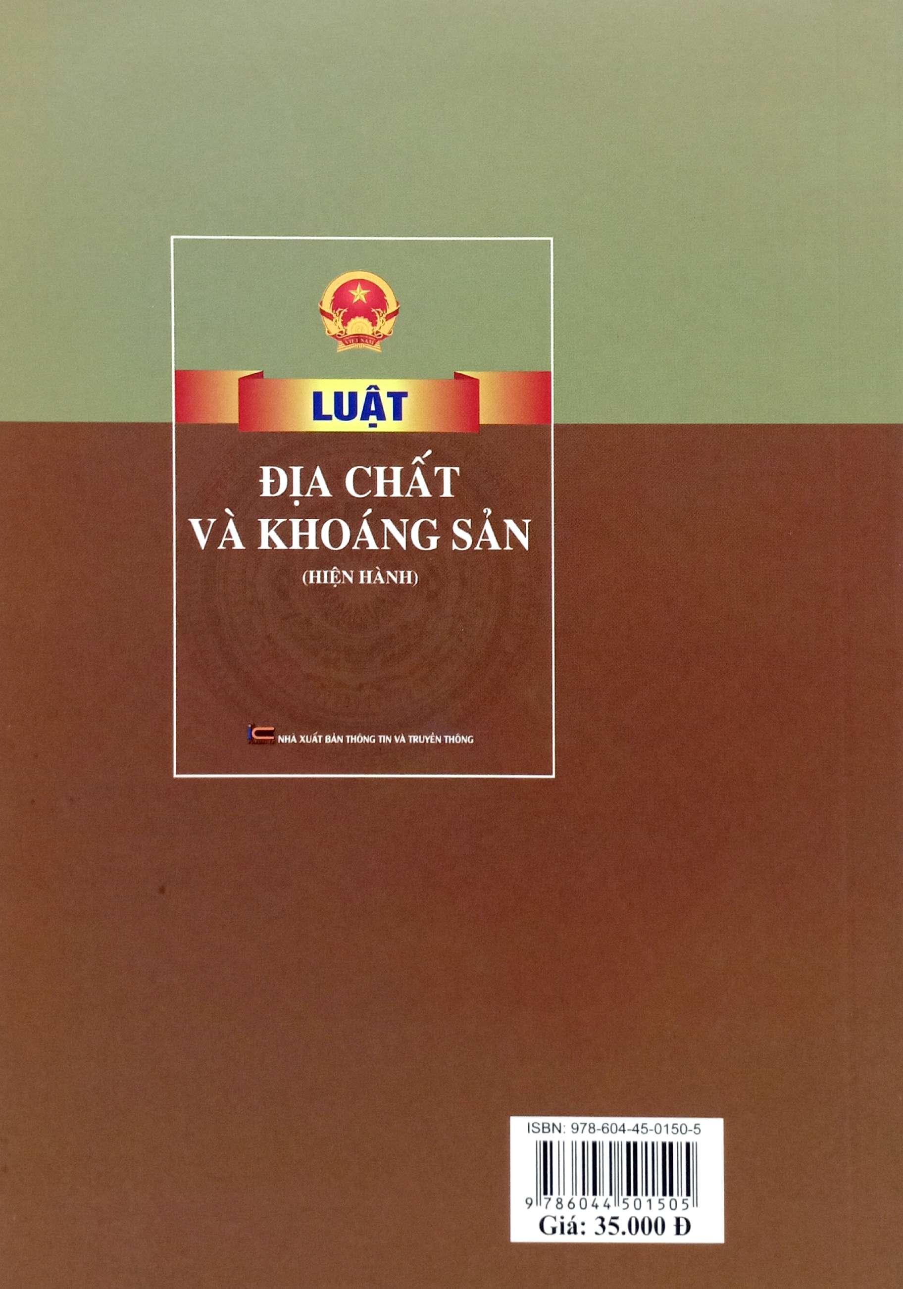 Sách - Luật Địa Chất Và Khoáng Sản (Hiện Hành) 