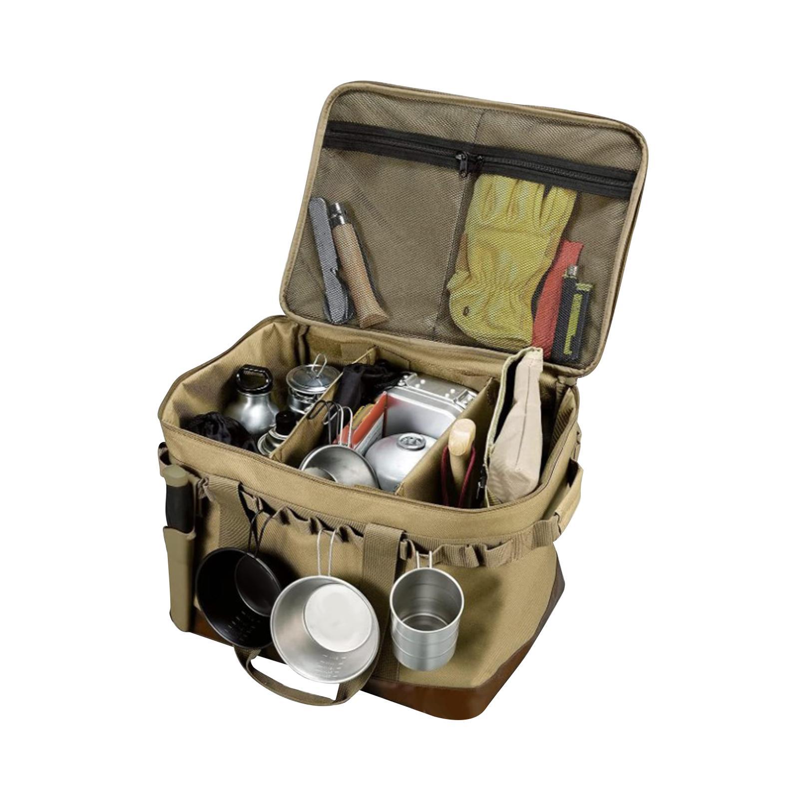 Camping Storage Bag Foldable Picnic Storage Tote with Zipper for Hiking