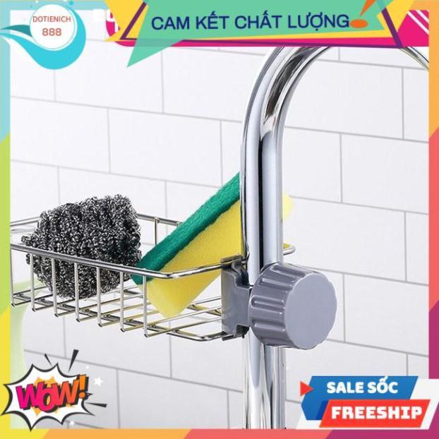 Giá inox treo vòi rửa bát đa năng khay kệ inox đựng đồ phòng tắm nhà bếp trang trí đẹp